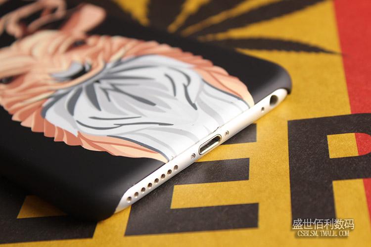 苹果iphone6手机壳6s手机套磨砂硬壳包边防摔老虎狼动物浮雕外壳